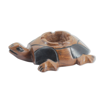 Wooden turtle ashtray