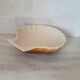 Brown and white ceramic shell bowl