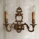 Large Vintage French Bronze Open Back Design Leaf Detail Double Wall Light 4740