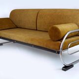 Restored Bauhaus Tubular Chrome and Steel Sofa from Hynek Gottwald, 1930s