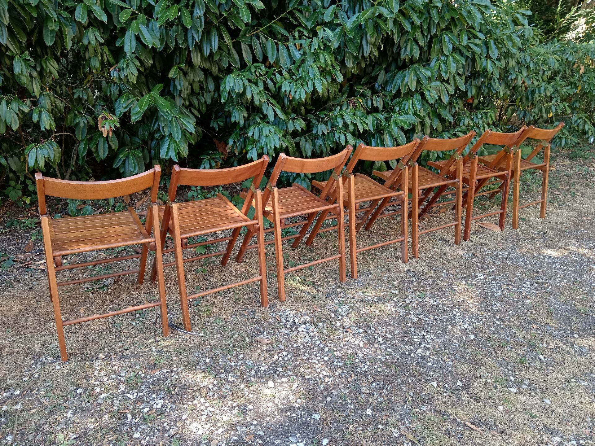 Vintage wooden folding chairs