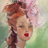 Portrait de femme signé