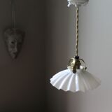 Vintage pendant lamp in opaline