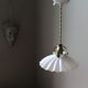 Suspension vintage en opaline plissee