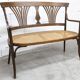 Fischel bench 1930 curved wood artisanal cane handmade