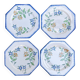 Set of 4 antique Longwy starter or dessert plates.