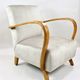Fauteuil en velours beige allemand Art Déco, années 1960