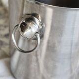Vintage silver metal champagne bucket with handles