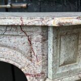 Louis XV Pompadour style fireplace in pink marble circa 1900