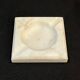 Vintage ashtray in white marble square 1970s Carrara Italy