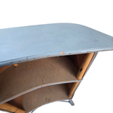 Rattan bar, painted, with two compartments, accompanied by its stool.