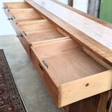 Double-sided counter in wood and pink marble (233 cm)