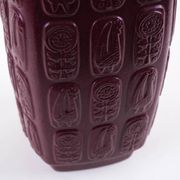 Bay Keramik ceramic vase with floral relief, burgundy glaze, Germany, 1970s