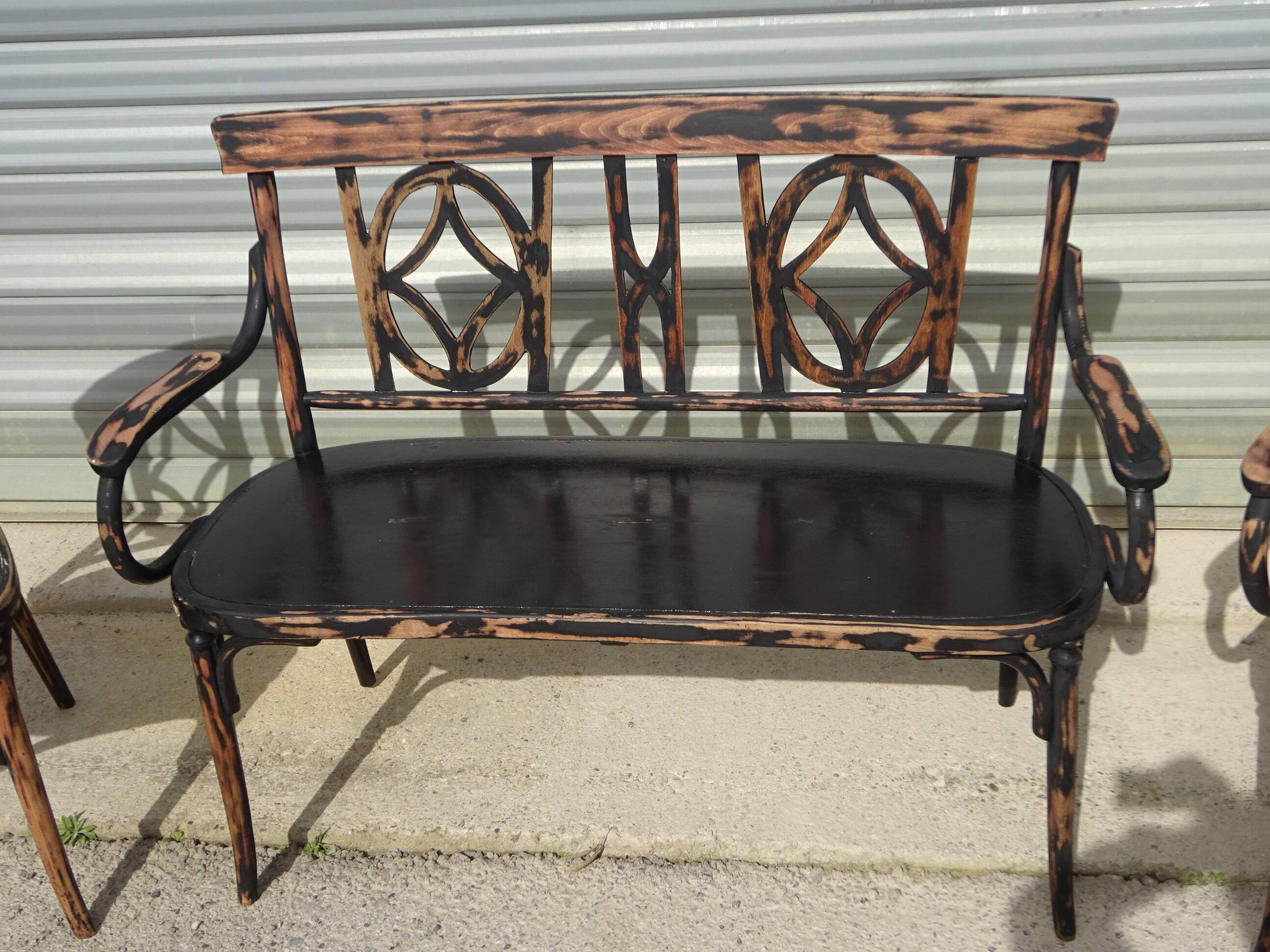 Salon Baumann, 1910, banquette, fauteuil et chaise bistrot