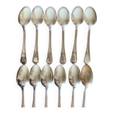 12 small silver metal spoons