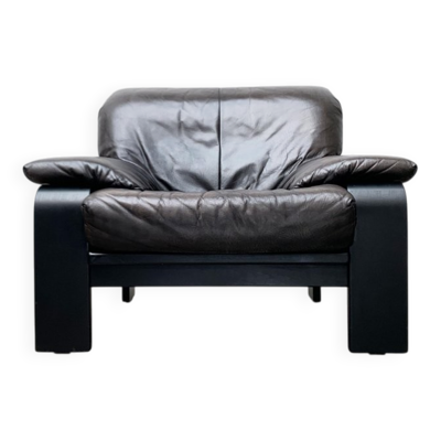 Fauteuil lounge brutaliste allemand postmoderne par Rolf Benz pour Musterring, années 1990