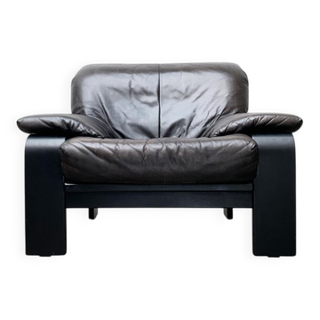 Fauteuil lounge brutaliste allemand postmoderne par Rolf Benz pour Musterring, années 1990