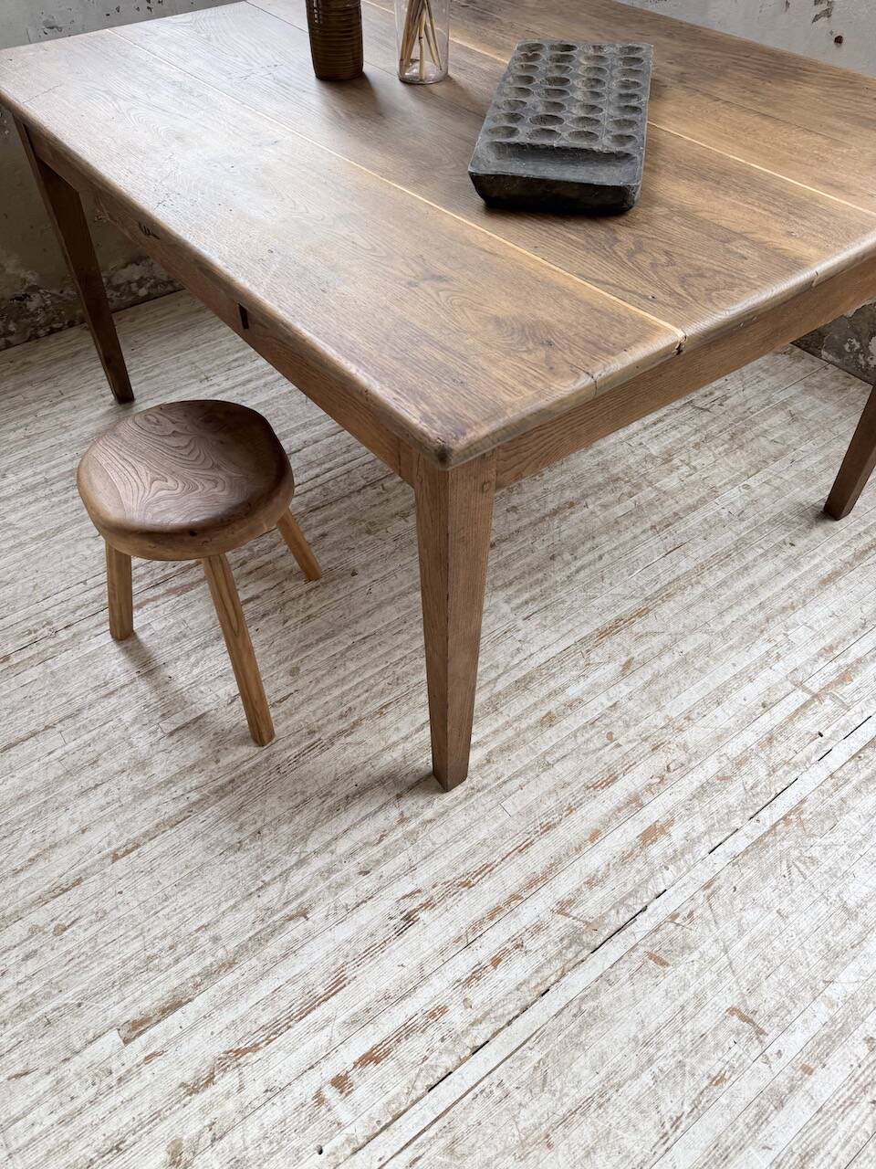 Large “square” oak farmhouse table 1950