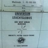 Globe vintage 1960 terrestre lampe Süd-west verlag Munchen  - 34 cm