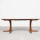 Midcentury Danish round teak dining table with 2 extensions 1960s
