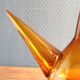 Vintage Amber Glass Wine Carafe - Artisan Decanter in Porron Style