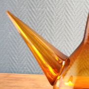 Vintage Amber Glass Wine Carafe - Artisan Decanter in Porron Style