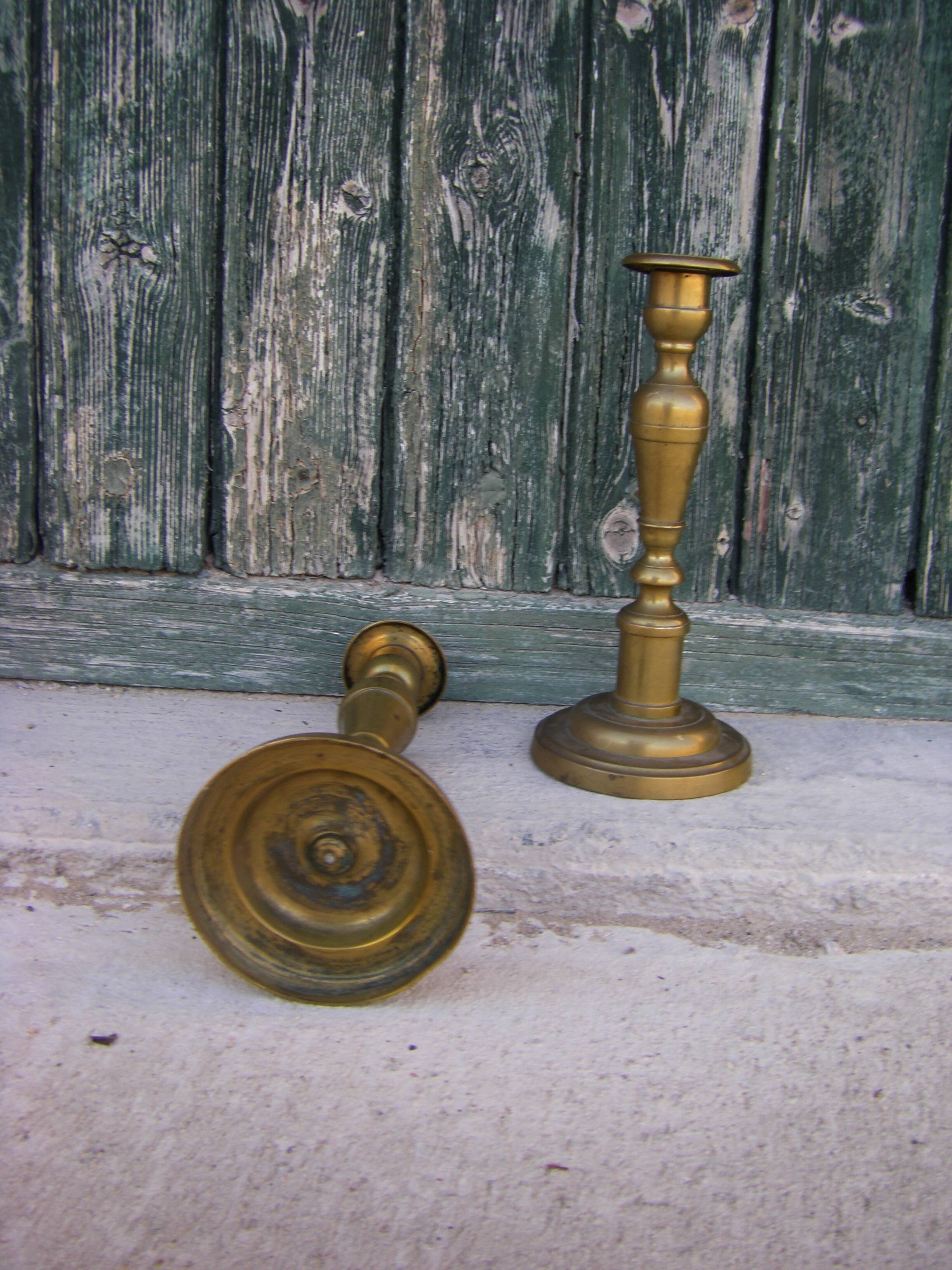 Pair of old candle holders