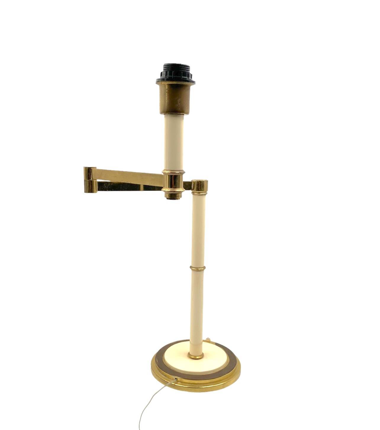 Hollywood Regency brass table lamp, Tommaso Barbi Italy 1970s