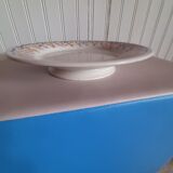 Compotier - piedouche -  plat à gateau - ceramique hb cm - jaune et bleu roi