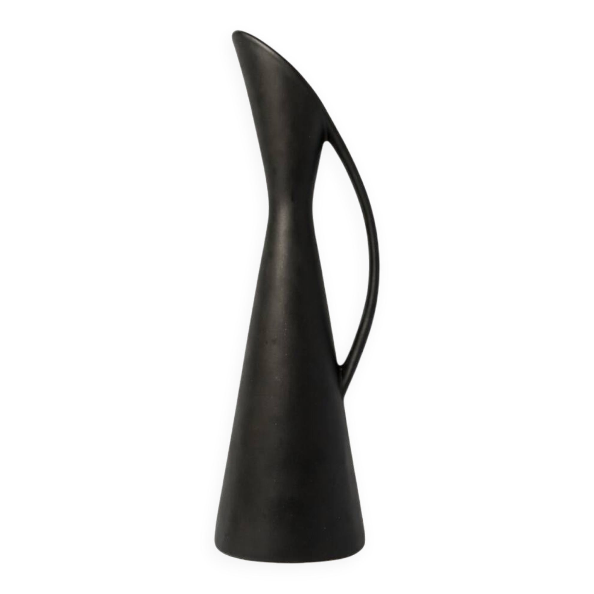 Sculptural black ceramic vase – mid-century modern/vintage design style