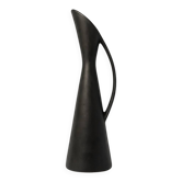 Sculptural black ceramic vase – mid-century modern/vintage design style