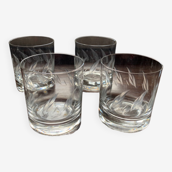 Four whisky glasses