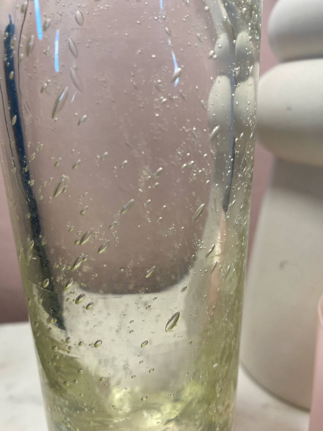 Vintage bubbled glass vase, 1970