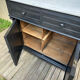 1900 bathroom furniture in black wood and white marble