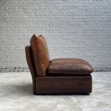 Canapé cognac confortable en cuir