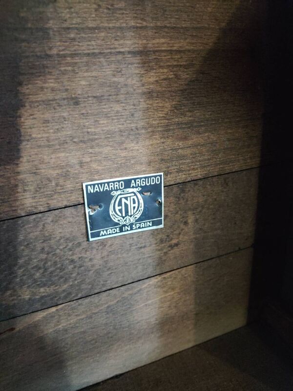 Table de chevet rustique en bois massif – Espagne, années 70