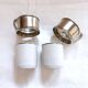Duo Italian Porcelain Cups with Vintage Monopoly Pewter Holder