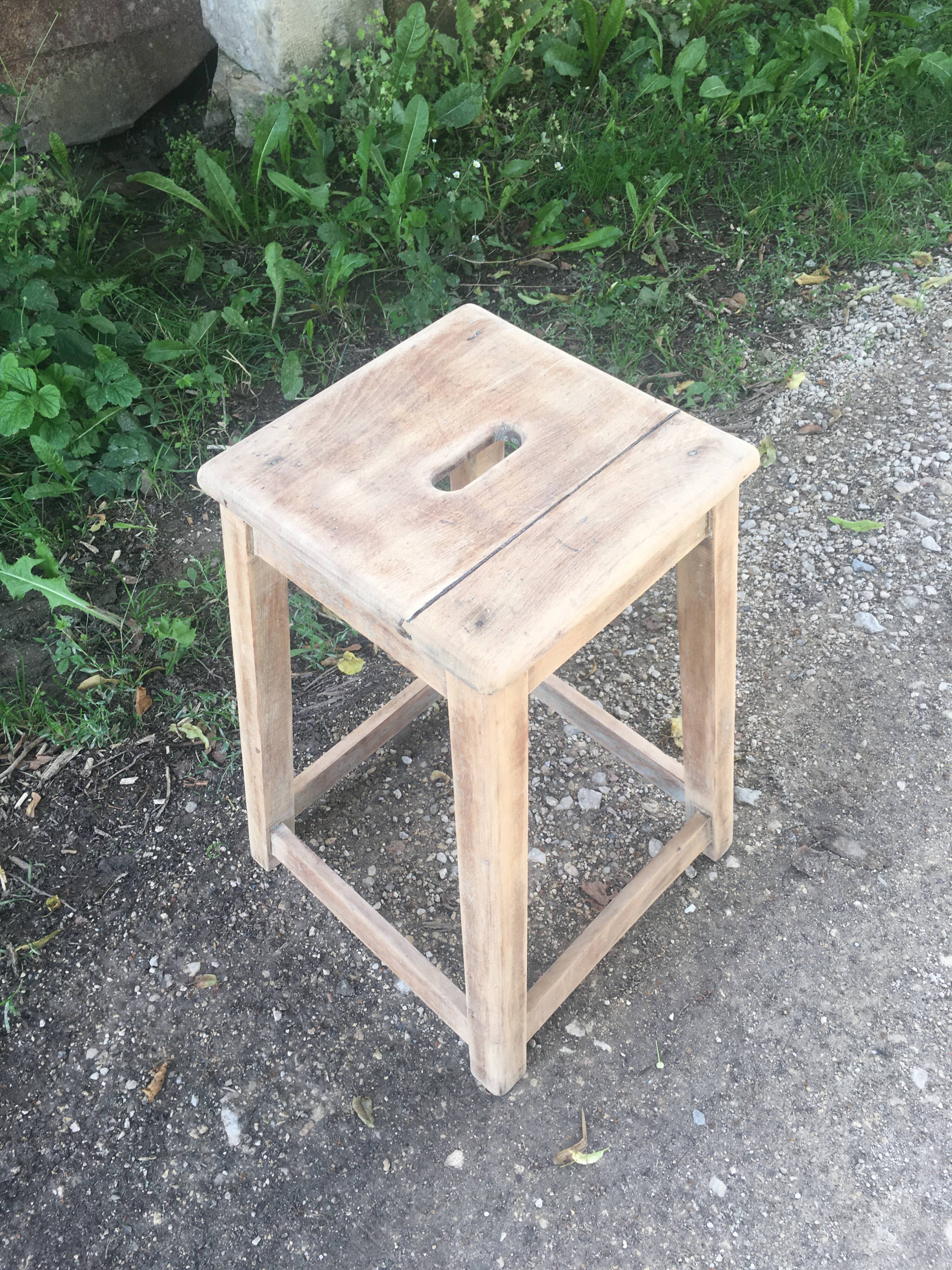 Wooden workshop stool