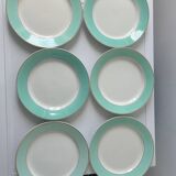 Lot de 6 assiettes plates vintage de marque luneville