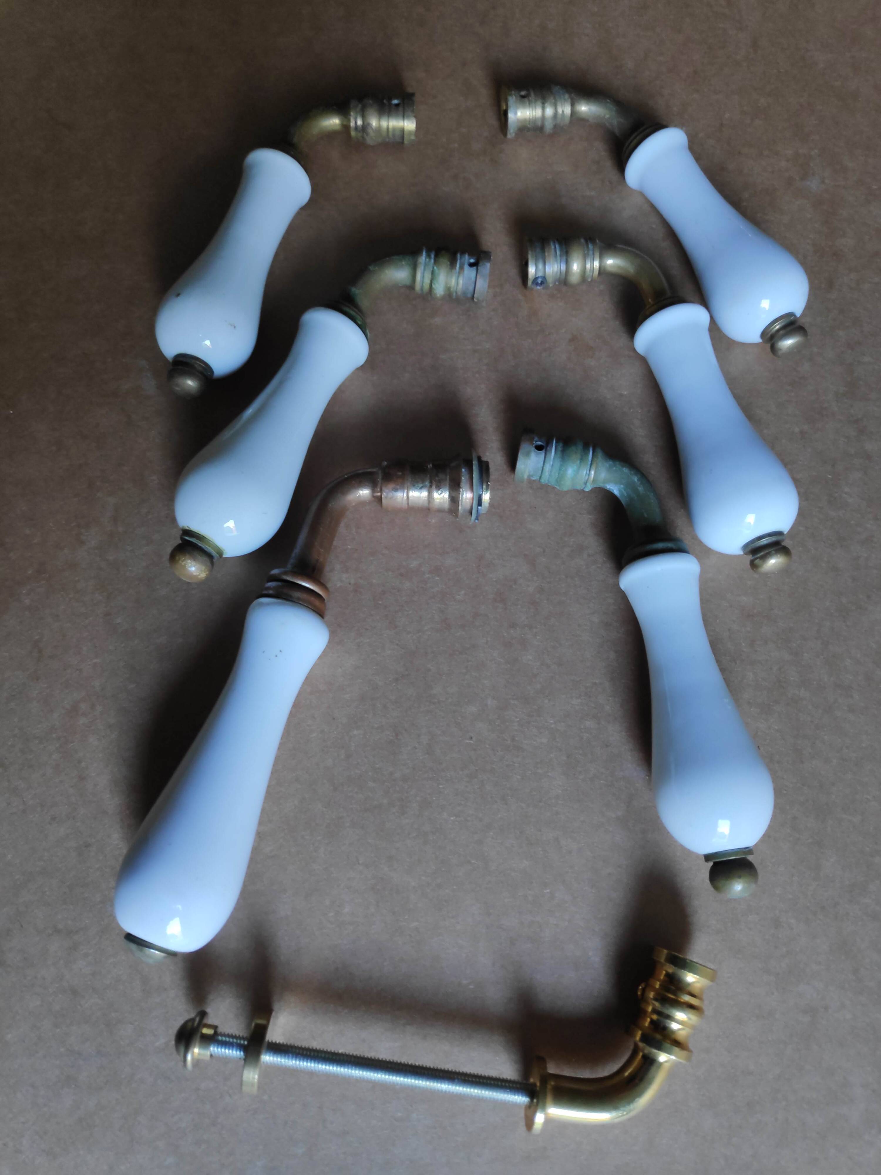 Set of 6 porcelain handles lever (B-0019)