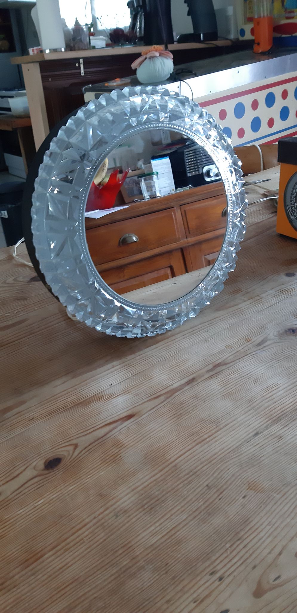 Applique vintage métal verre et miroir