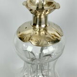 Blown glass carafe and silver frame