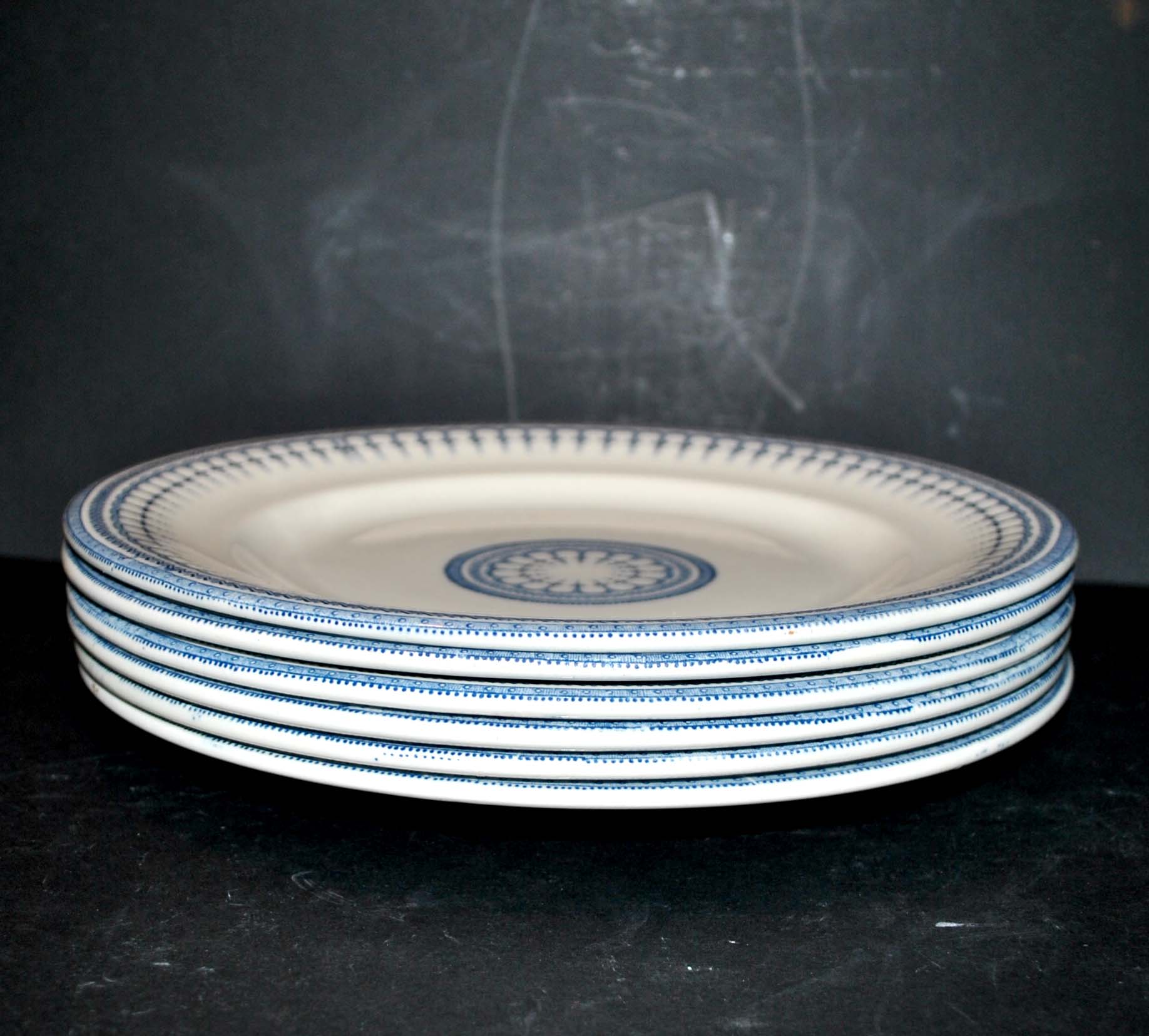 Flat plates Alhambra earthenware of Clairefontaine J.S & G "Terre de fer" 22.5cm