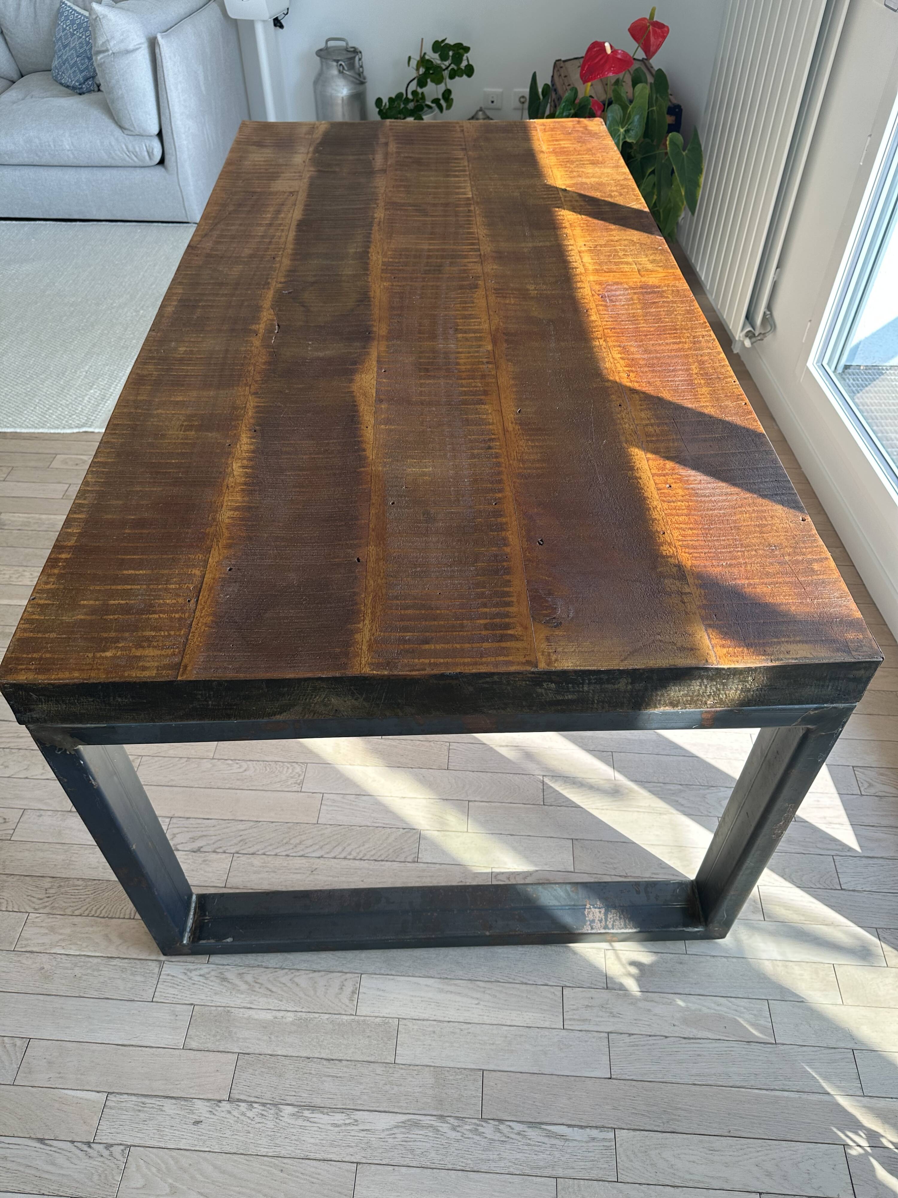 Industrial Wood-Metal Table