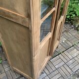Parisian glass cabinet in raw wood, 1940