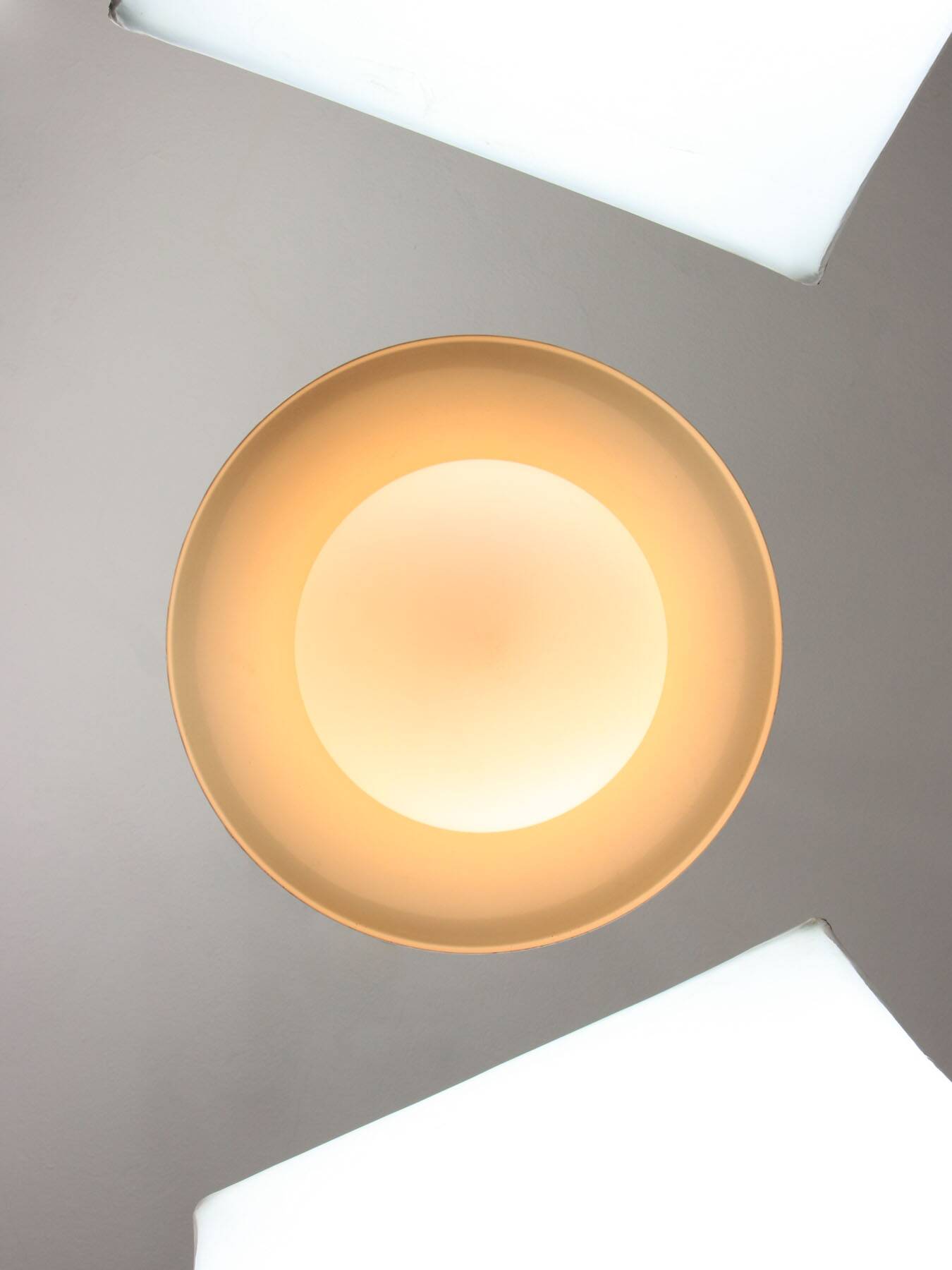 Mid-Century Italian Pink Metal and Brass Pendant Lamp