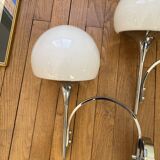 Large pair of Sciolari seventies wall sconces in chrome metal.
