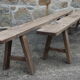 Pair of large solid wood benches XIXth