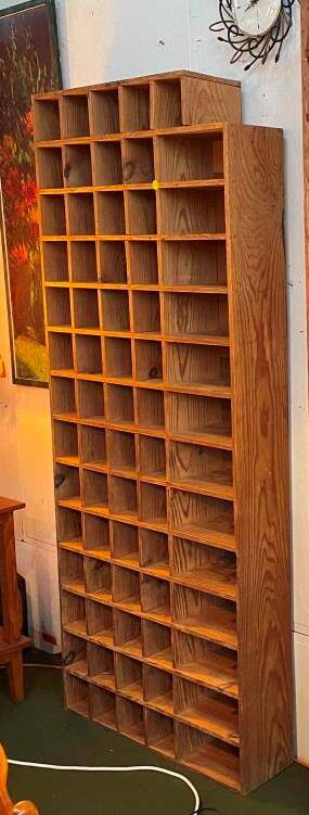 Wooden workshop locker, in fir, 1960s-70s.