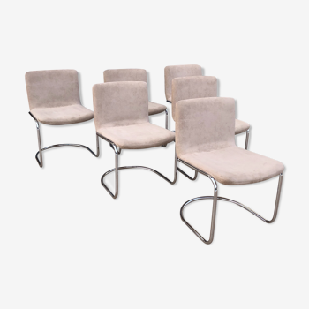 6 Lens model chairs by Giovanni Offredi 1968, Saporiti Italy edition.